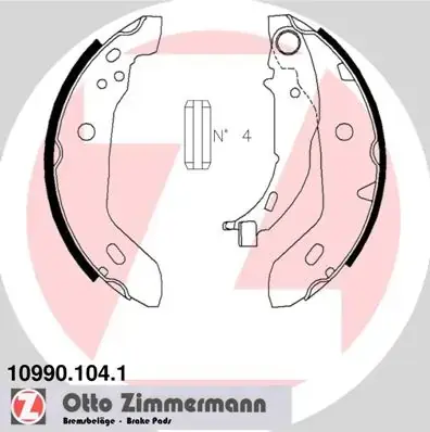 Колодки ручного (стоячого) тормоза otto zimmermann gmbh 109901041