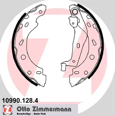 Колодки ручного (стоячого) тормоза otto zimmermann gmbh 109901284