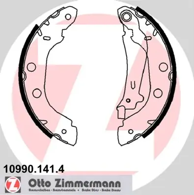 Колодки ручного (стоячого) тормоза otto zimmermann gmbh 109901414