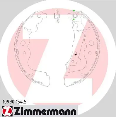 Колодки ручного (стоячого) тормоза otto zimmermann gmbh 109901545