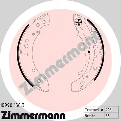 Колодки ручного (стоячого) тормоза otto zimmermann gmbh 109901563