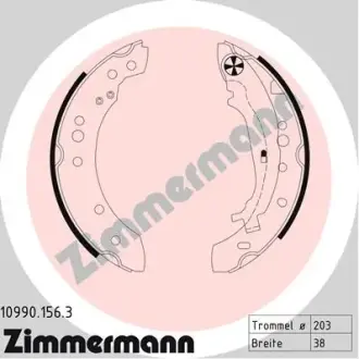 Колодки ручного (стоячого) гальма Otto Zimmermann GmbH 109901563