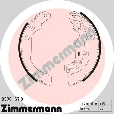 Колодки ручного (стоячого) гальма Otto Zimmermann GmbH 109901570 (фото 1)
