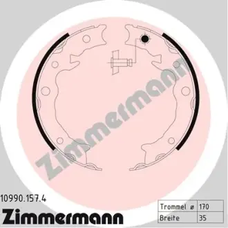 Колодки ручного (стоячого) тормоза otto zimmermann gmbh 109901574