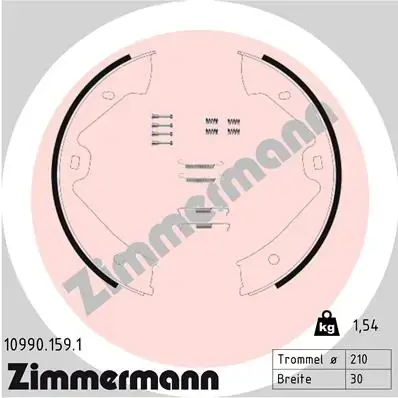 Колодки ручного (стоячого) тормоза otto zimmermann gmbh 109901591