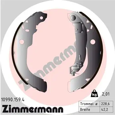 Колодки ручного (стоячого) тормоза otto zimmermann gmbh 109901594
