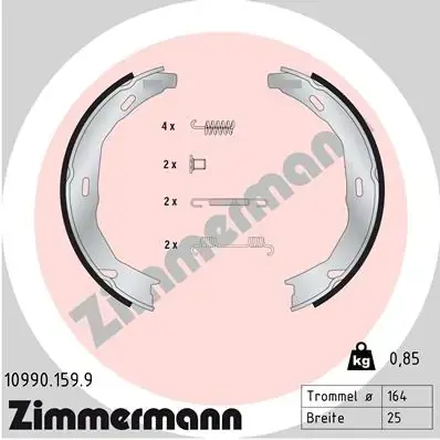 Колодки ручного (стоячого) тормоза otto zimmermann gmbh 109901599