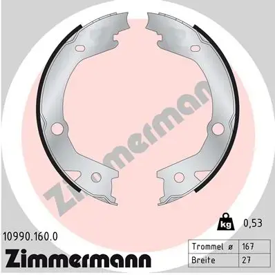 Колодки ручного (стоячого) тормоза otto zimmermann gmbh 109901600