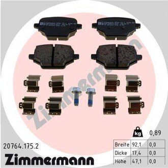 Колодки ручного (стоячого) гальма otto Zimmermann GmbH 20764.175.2