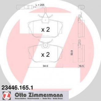 Тормозные колодки otto Zimmermann GmbH 23446.165.1