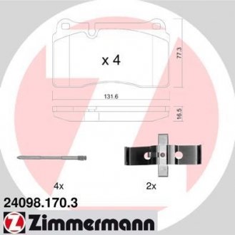Тормозные колодки otto Zimmermann GmbH 24098.170.3