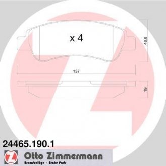 Тормозные колодки otto Zimmermann GmbH 24465.190.1
