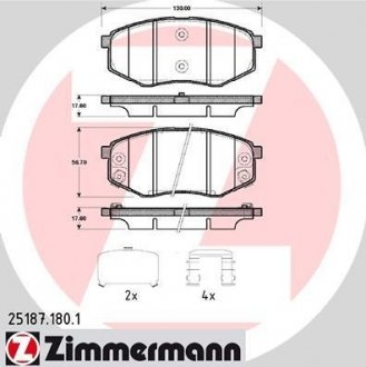 Тормозные колодки otto Zimmermann GmbH 25187.180.1
