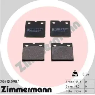 Комплект гальмівних колодок Otto Zimmermann GmbH 20610.090.1