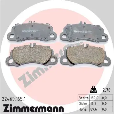 Комплект гальмівних колодок otto zimmermann gmbh 22469.165.1