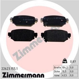 Комплект гальмівних колодок otto Zimmermann GmbH 22623.155.1