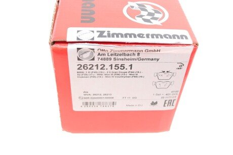 Комплект гальмівних колодок otto Zimmermann GmbH 262121551