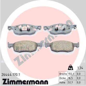 Комплект гальмівних колодок otto Zimmermann GmbH 26444.170.1