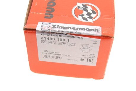 Передні тормозні (гальмівні) колодки otto Zimmermann GmbH 214861901