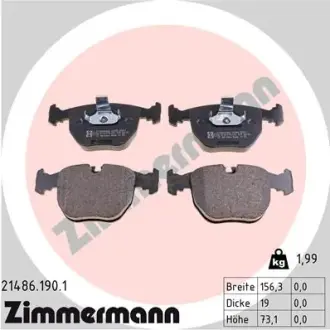 Передні тормозні (гальмівні) колодки Otto Zimmermann GmbH 21486.190.1