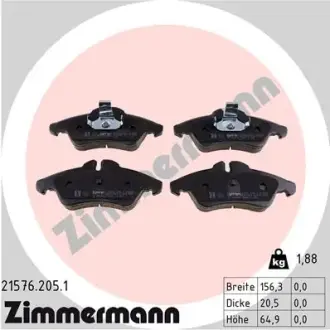 Передні тормозні (гальмівні) колодки Otto Zimmermann GmbH 215762051