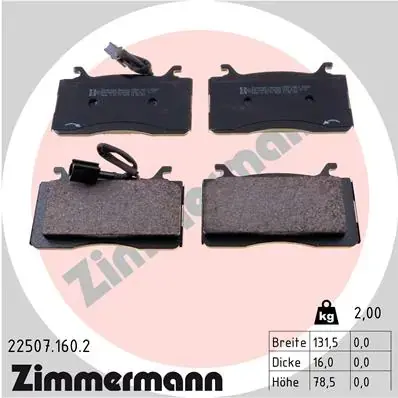 Передние тормозные колодки otto zimmermann gmbh 225071602