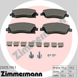 Передні тормозні (гальмівні) колодки otto Zimmermann GmbH 232251701