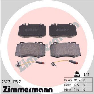 Передние тормозные колодки otto Zimmermann GmbH 232711752 на Мерседес S-Class C215