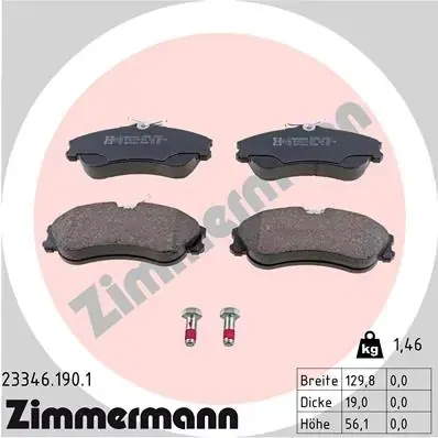 Передние тормозные колодки otto zimmermann gmbh 233461901