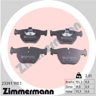 Передні тормозні (гальмівні) колодки otto Zimmermann GmbH 23397.190.1