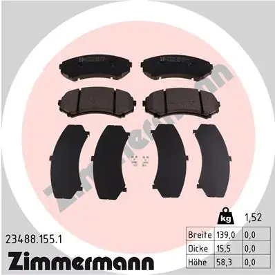 Передние тормозные колодки otto zimmermann gmbh 234881551