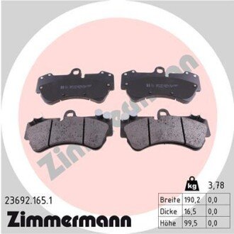 Передні тормозні (гальмівні) колодки otto Zimmermann GmbH 236921651