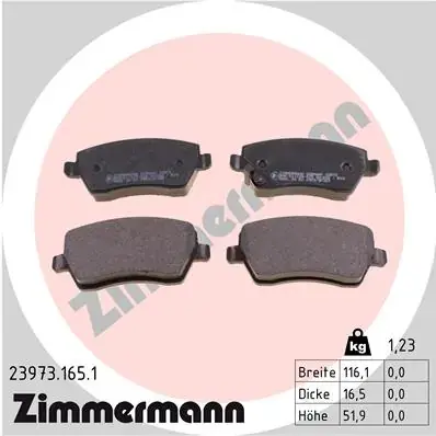 Передні тормозні (гальмівні) колодки Otto Zimmermann GmbH 239731651 (фото 1)