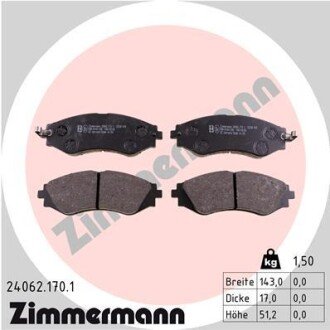 Передние тормозные колодки otto Zimmermann GmbH 240621701 на Chevrolet Nubira