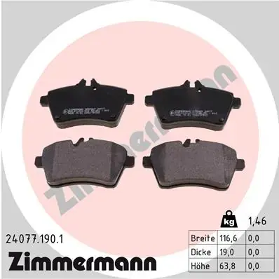 Передние тормозные колодки otto zimmermann gmbh 240771901