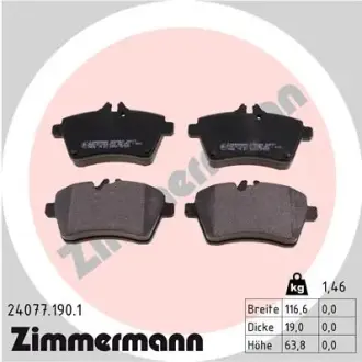 Передні тормозні (гальмівні) колодки Otto Zimmermann GmbH 240771901