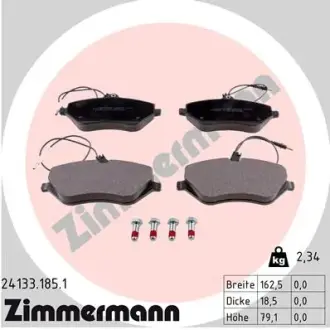 Передние тормозные колодки otto zimmermann gmbh 241331851
