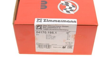 Передние тормозные колодки otto Zimmermann GmbH 241701951