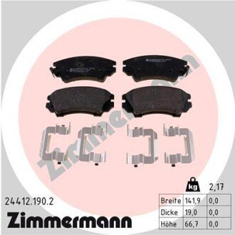 Передні тормозні (гальмівні) колодки otto Zimmermann GmbH 244121902 на Chevrolet Малибу