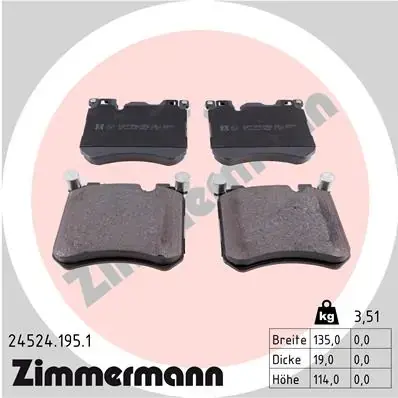 Передние тормозные колодки otto zimmermann gmbh 245241951