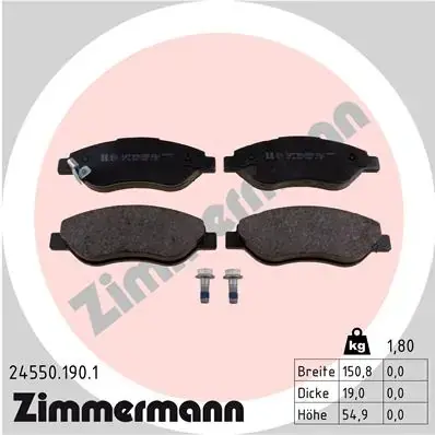 Передні тормозні (гальмівні) колодки Otto Zimmermann GmbH 245501901 (фото 1)
