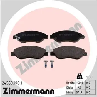 Передні тормозні (гальмівні) колодки Otto Zimmermann GmbH 245501901