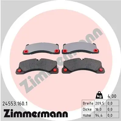Передние тормозные колодки otto zimmermann gmbh 245531601