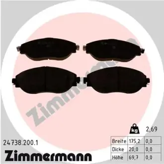 Передні тормозні (гальмівні) колодки Otto Zimmermann GmbH 247382001
