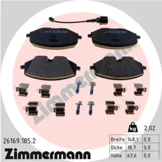 Передні тормозні (гальмівні) колодки Otto Zimmermann GmbH 261691852