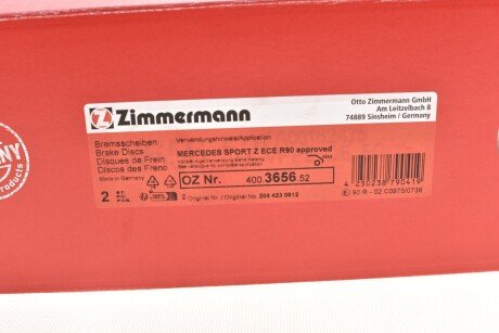 Перфорированный тормозной диск otto Zimmermann GmbH 400.3656.52