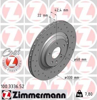 Тормозной диск otto Zimmermann GmbH 100333652