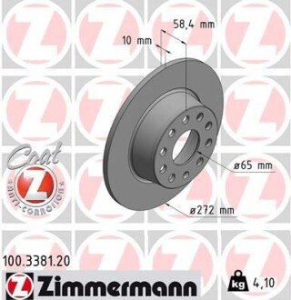 Тормозной диск otto Zimmermann GmbH 100338120