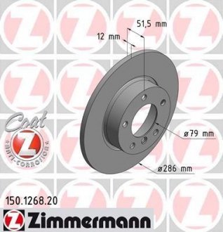 Передній гальмівний (тормозний) диск otto Zimmermann GmbH 150126820