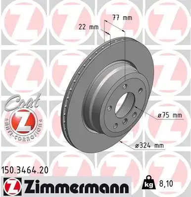Тормозной диск otto zimmermann gmbh 150346420
